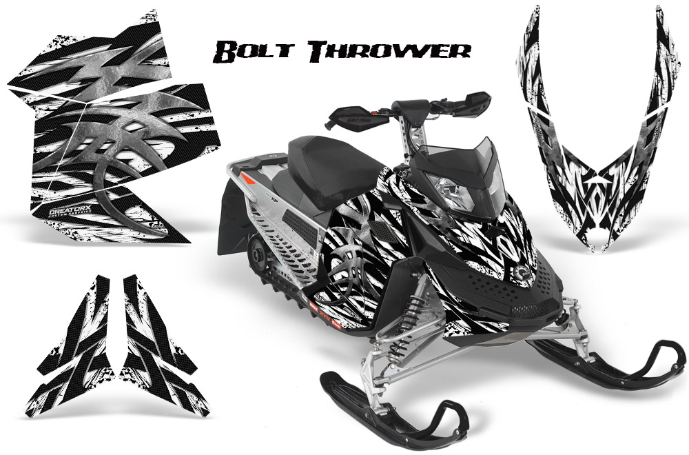 Skidoo REV XP Graphics Kit Bolt Thrower White